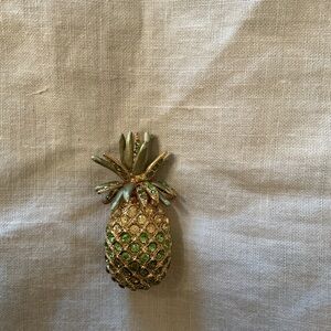 Gold and Green Pineapple Brooch